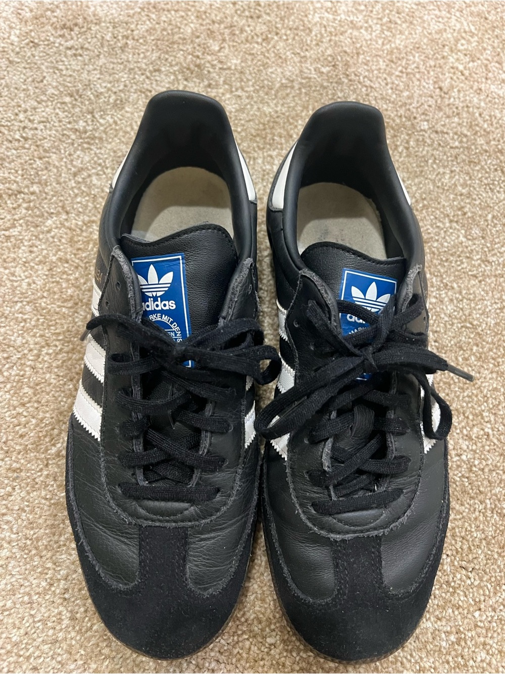 adidas Black Sneakers with White Three-Stripes